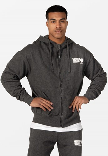 Classic Oversized Hoodie Mit Reißverschluss - Dunkelgrauer Mergel