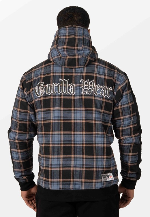 Kenton Zipped Jacket Black/Blue
