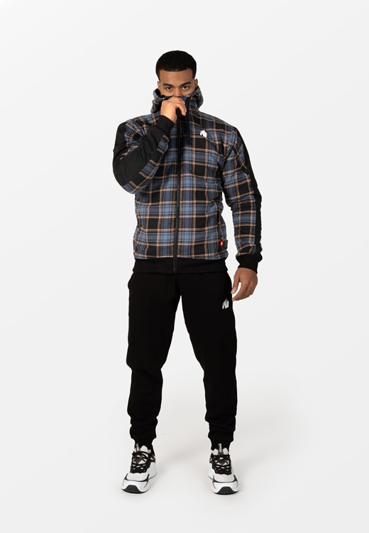 Kenton Zipped Jacket Black/Blue