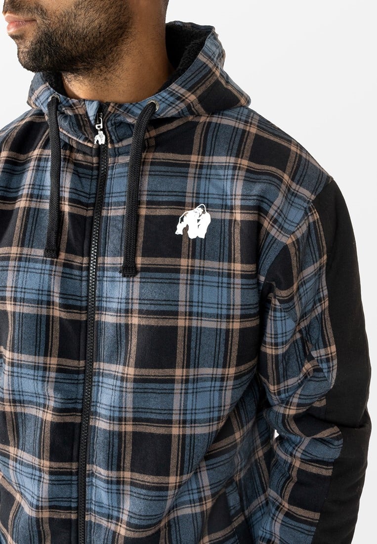 Kenton Zipped Jacket - Black/Blue - S Gorilla Wear