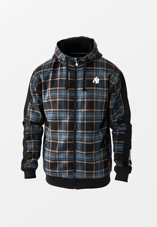 Kenton Zipped Jacket Black/Blue