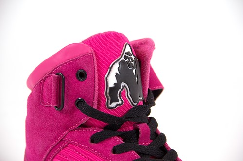 pink and black high tops