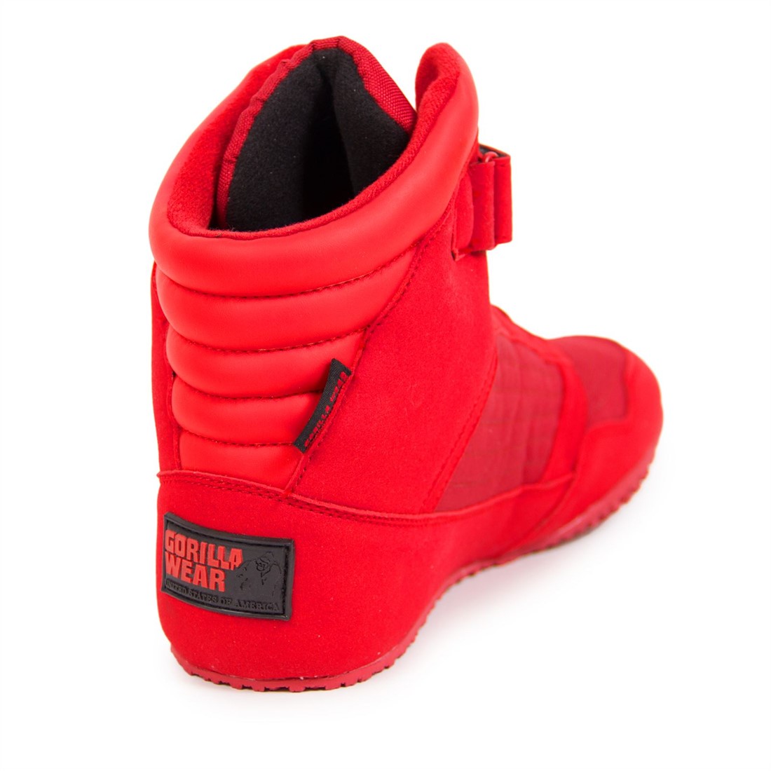 all red high top shoes