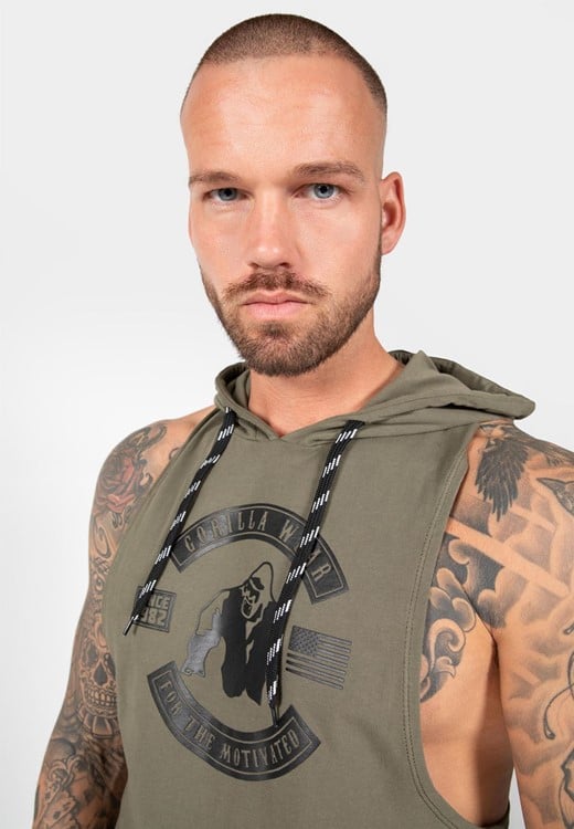 Lawrence Tank Top Army Green Close Up