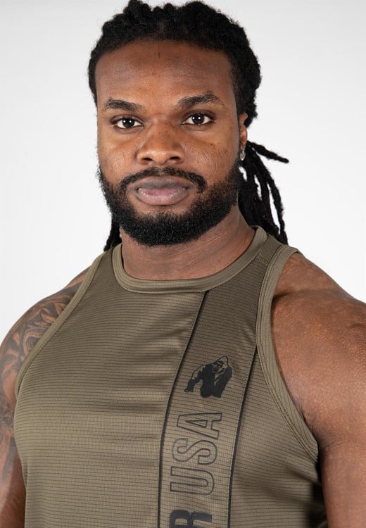 Branson Tank Top Army Green Close Up