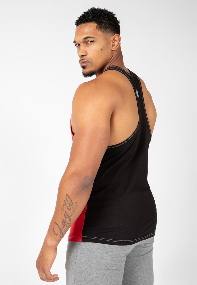 Sterling Stringer Tank Top Black/Red Gorilla Wear