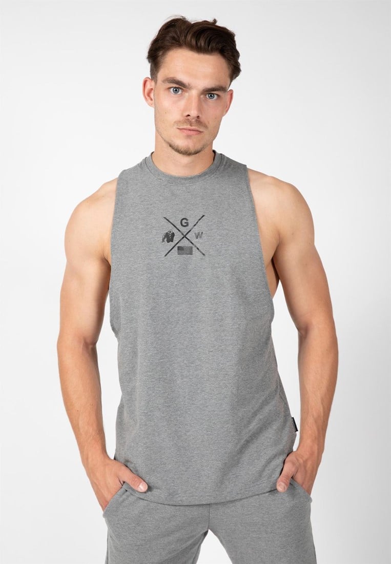 Cisco Drop Armhole Tank Top - Gray/Black - XL Gorilla Wear