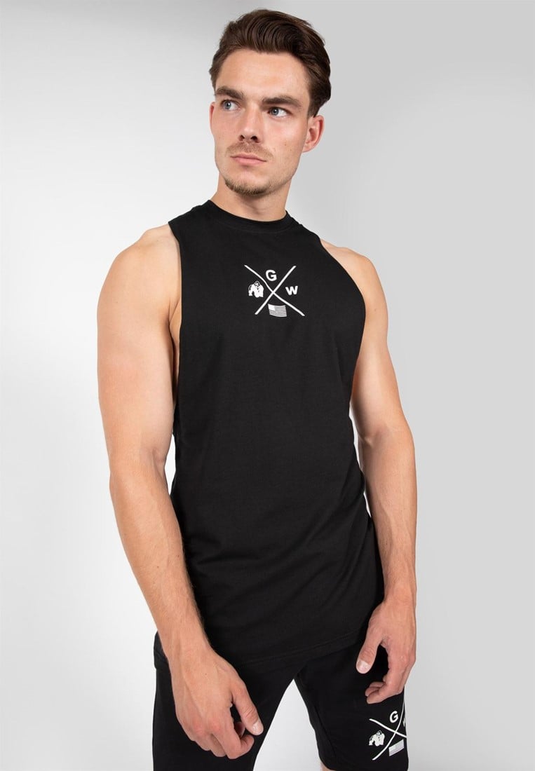 Cisco Drop Armhole Tank Top - Black/White Gorilla Wear