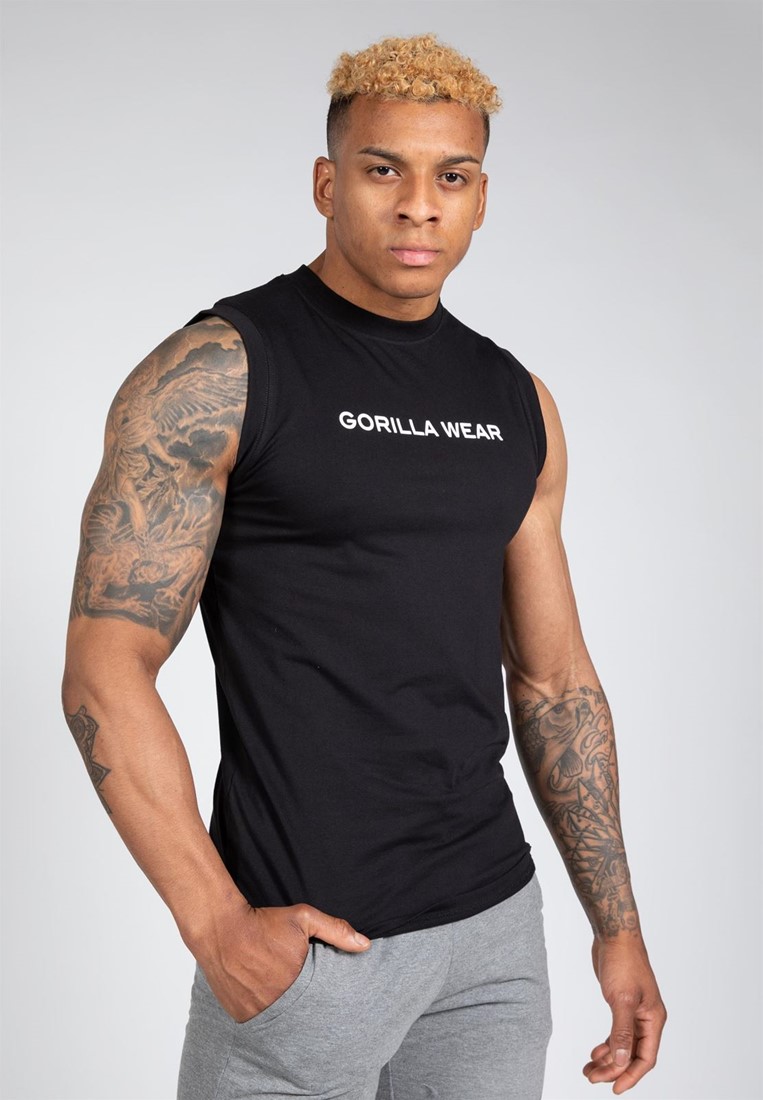 Sorrento Sleeveless T-Shirt - Black - L Gorilla Wear