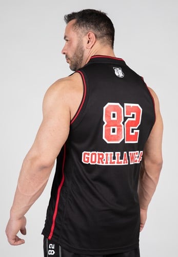 San Mateo Debardeur de Basketball - Noir/Rouge