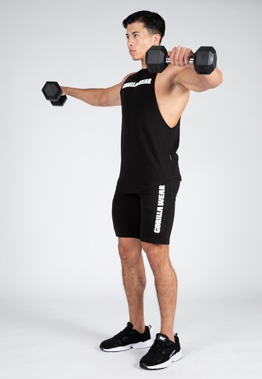 Milo Drop Armhole Tank Top Black
