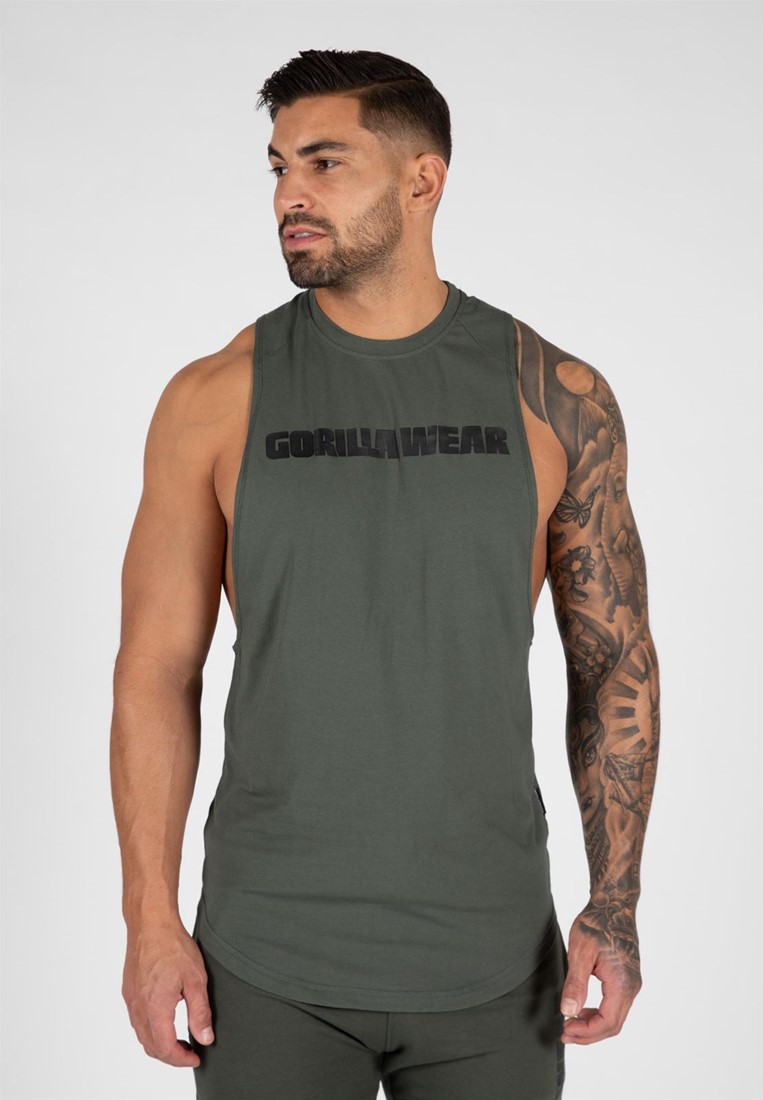 Milo Drop Armhole Tank Top - Green - 4XL Gorilla Wear