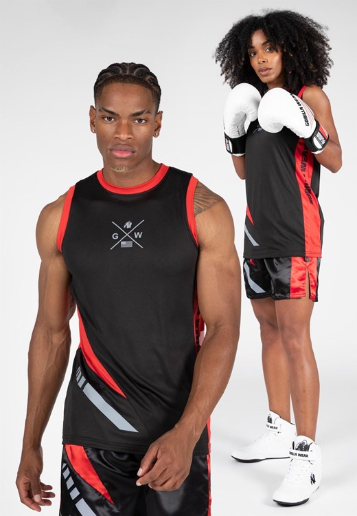 Hornell Camiseta Sin Mangas - Negro/Rojo - XS