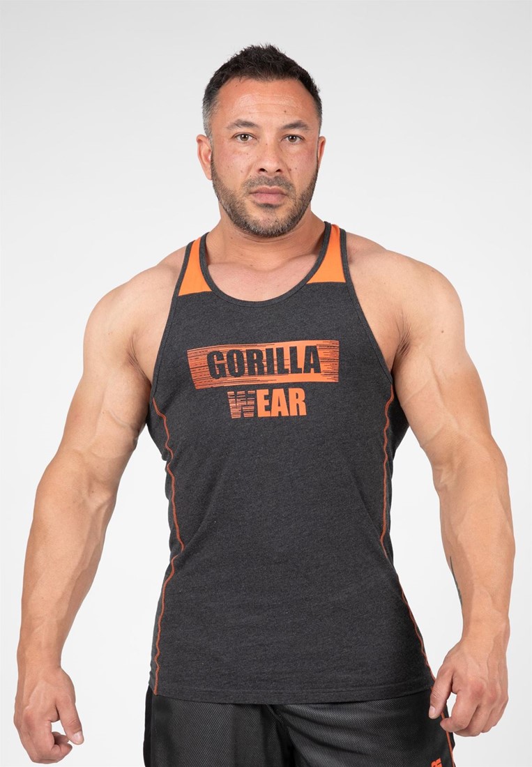 Wallace Tank Top - Gray/Orange Gorilla Wear