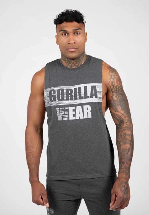 Lopez Tanktop Met Diepe Armsgaten - Donkergrijs Mélange - S