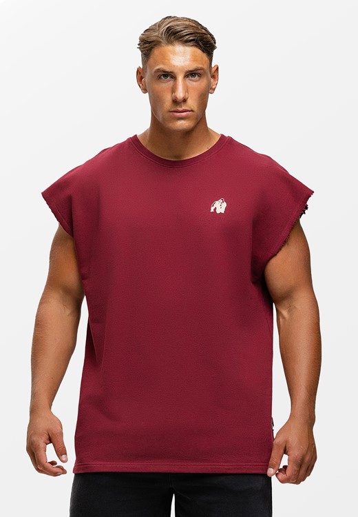 Bouse Cut Off Tank Top Burgundy