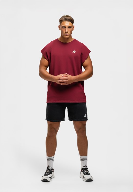 Bouse Cut Off Tank Top Burgundy