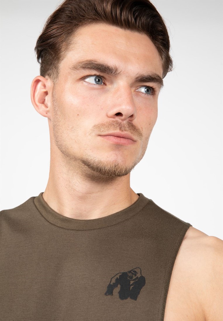 Dakota Sleeveless Tshirt Army Green 4XL Gorilla Wear