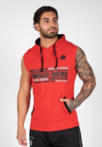 Melbourne Ärmelloses Kapuzen T-Shirt - Rot