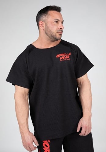 Augustine Old School Workout Top - Black/Red - S/M