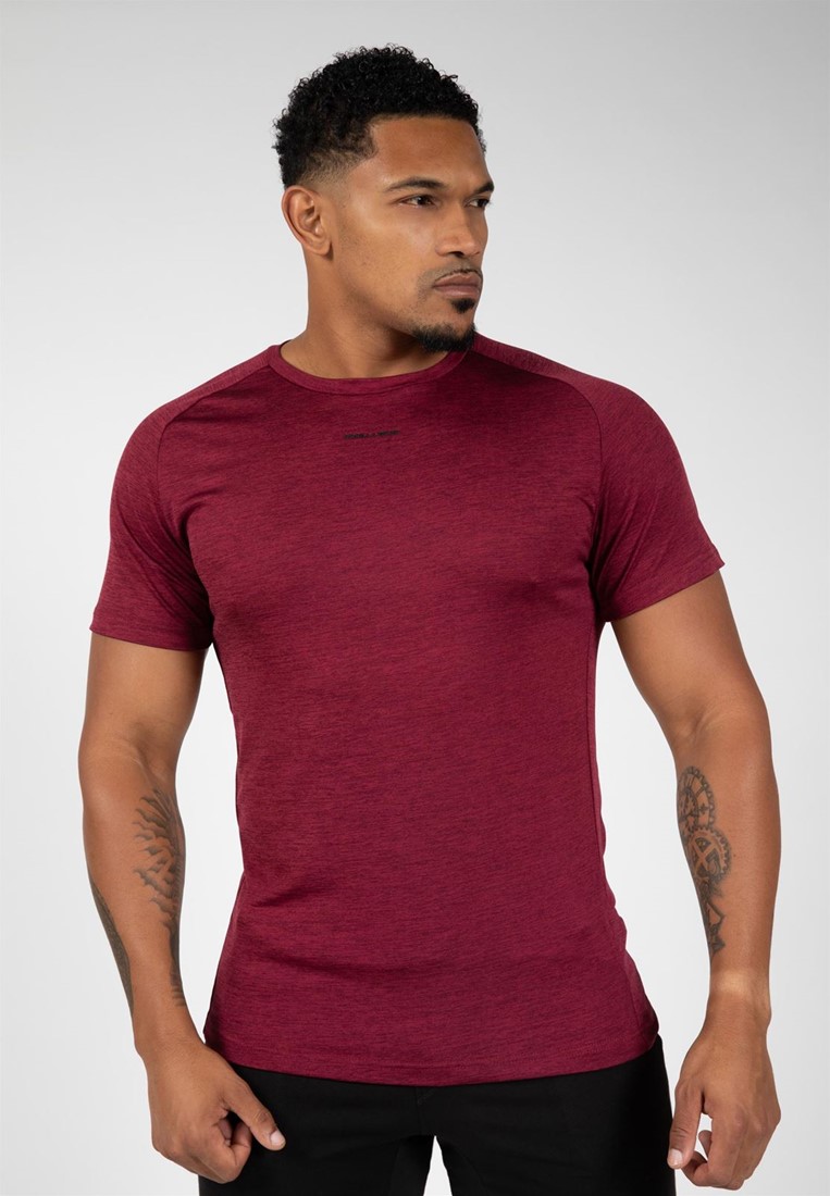 Verscherpen Verkoper Beringstraat Taos T-Shirt - Bordeaux Rood - XL Gorilla Wear