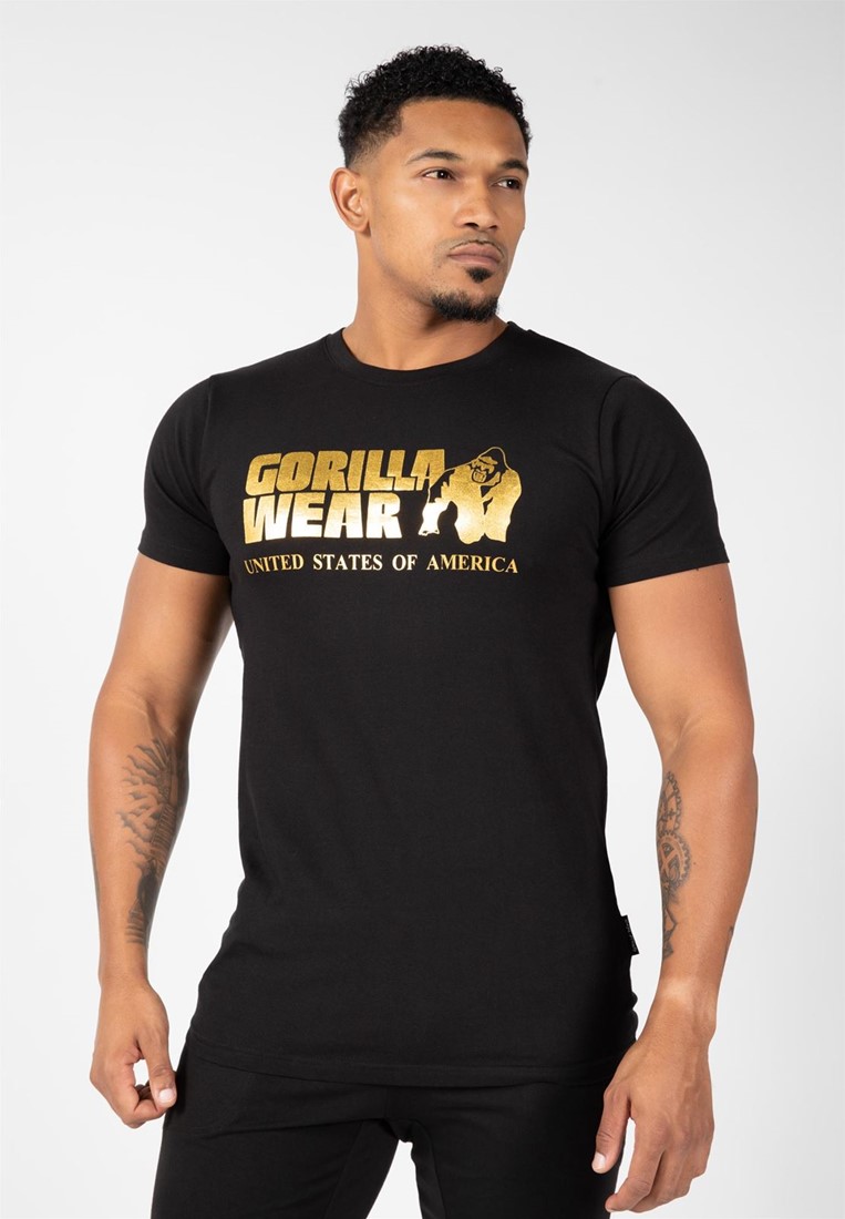 sagsøger genstand Kritisk Classic T-shirt - Black/Gold Gorilla Wear