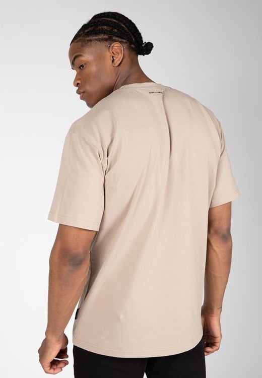 Dover Oversized T-Shirt - Beige - S Gorilla Wear Dover Oversized T-Shirt - Beige - S Gorilla Wear