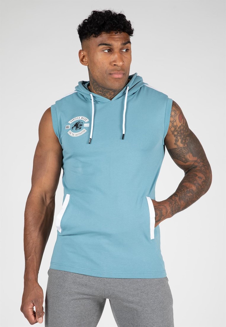 Oswego S/L Hooded T-Shirt - Blue - 2XL Gorilla Wear