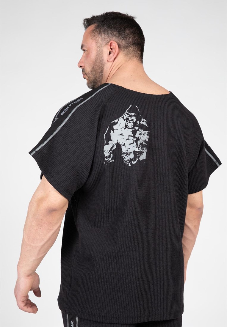 3Pc Cotton Mens A-Shirt Ribbed Tank Top Sport Undershirt Black