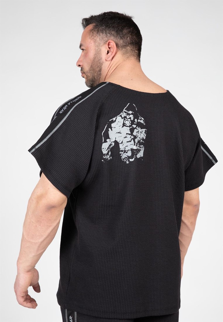 Buffalo Old School Workout Top - Black/Gray - 4XL/5XL Gorilla Wear