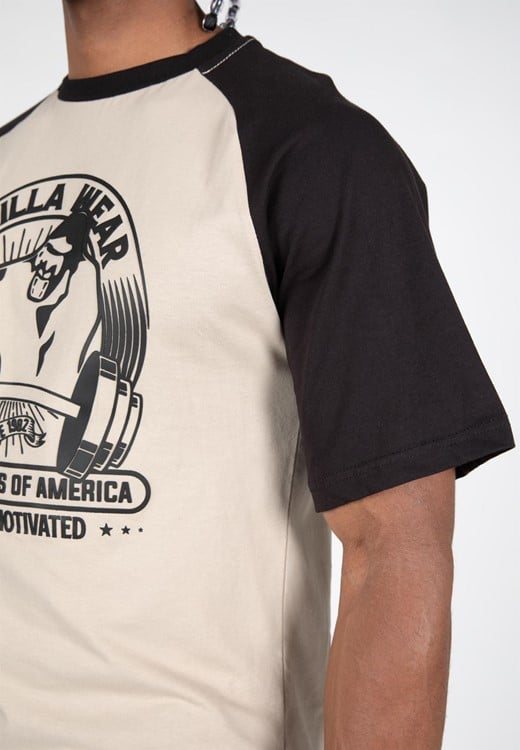 Logan Oversized T-Shirt Beige/Black