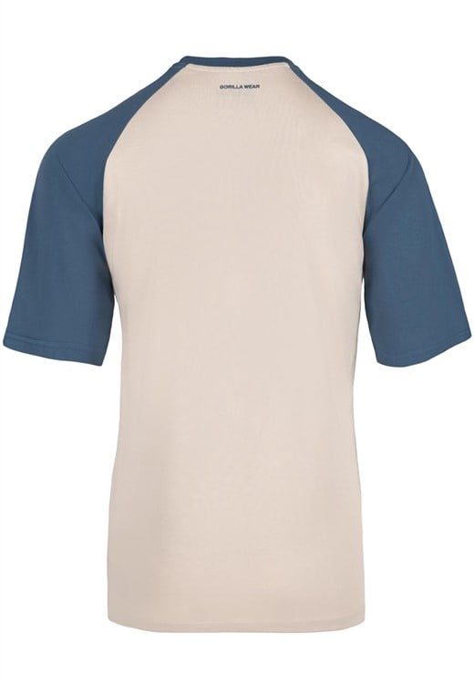 Logan Oversized T-Shirt Beige/Blue