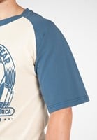 Logan Oversized T-Shirt Beige/Blue