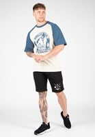Logan Oversized T-Shirt Beige/Blue