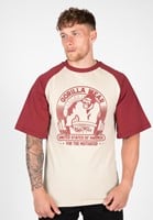 Logan Oversized T-Shirt - Beige/Red - S