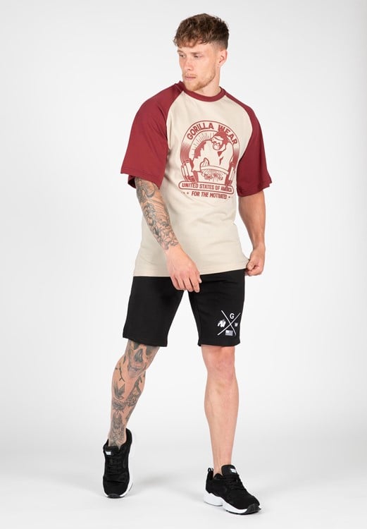 Logan Oversized T-Shirt Beige/Red