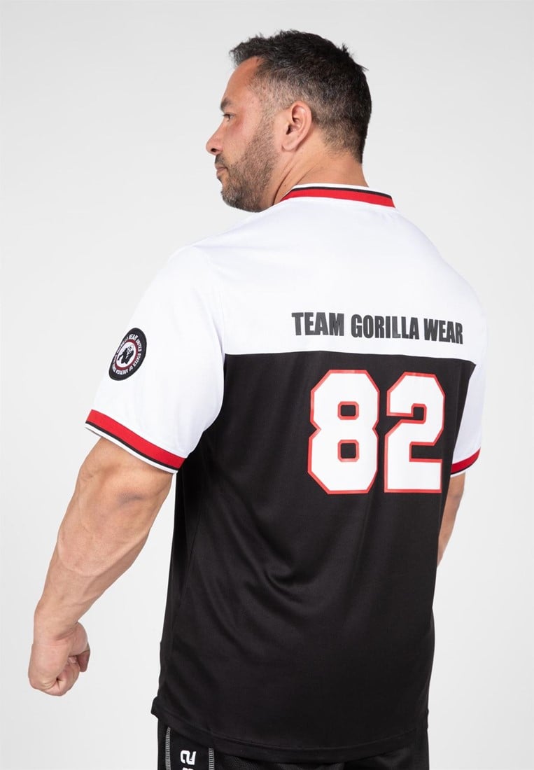 Black and white football jersey top