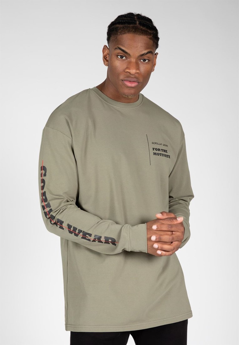 Boise Oversized Long Sleeve - Army Green Gorilla Wear