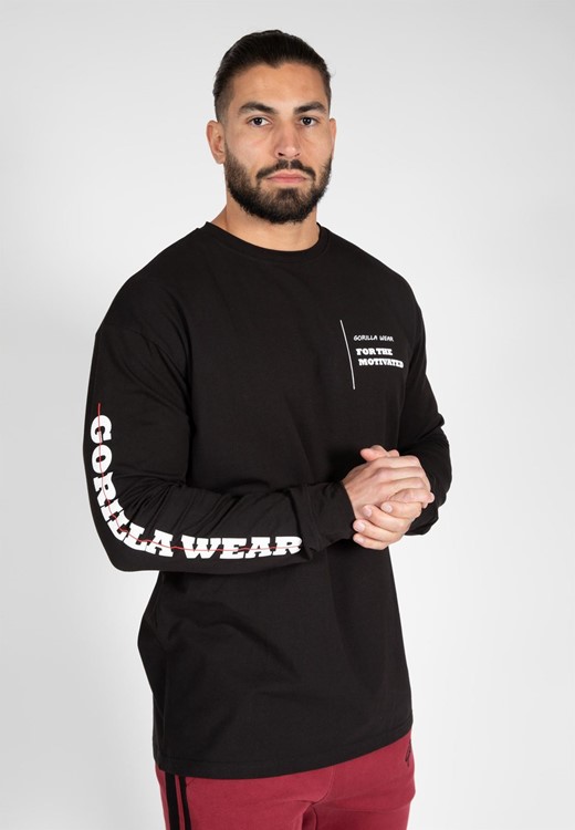 Boise Oversized Langarmshirt - Schwarz - S