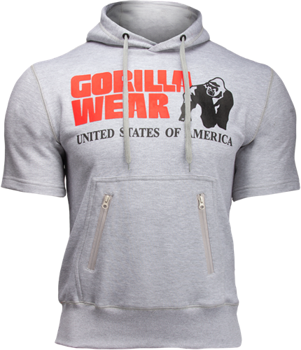 gray short sleeve hoodie