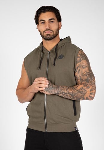Springfield Ärmelloser Hoodie - Armee Grün