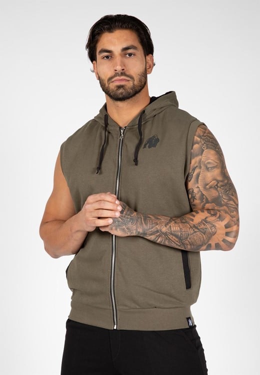 Springfield S/L Zipped Hoodie - Army Green - S
