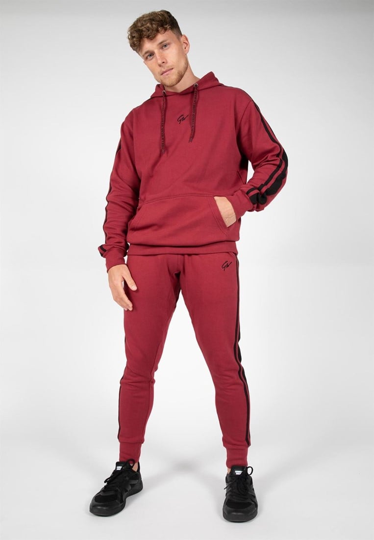 Banks Oversized Hoodie - Burgundy Red/Black Gorilla Wear