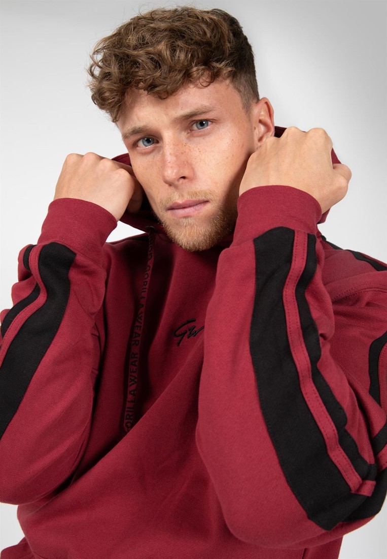 Banks Oversized Hoodie - Burgundy Red/Black Gorilla Wear