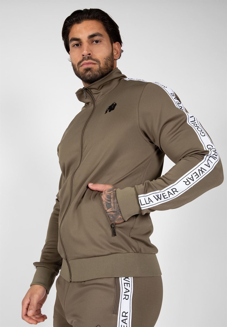 olive green track jacket