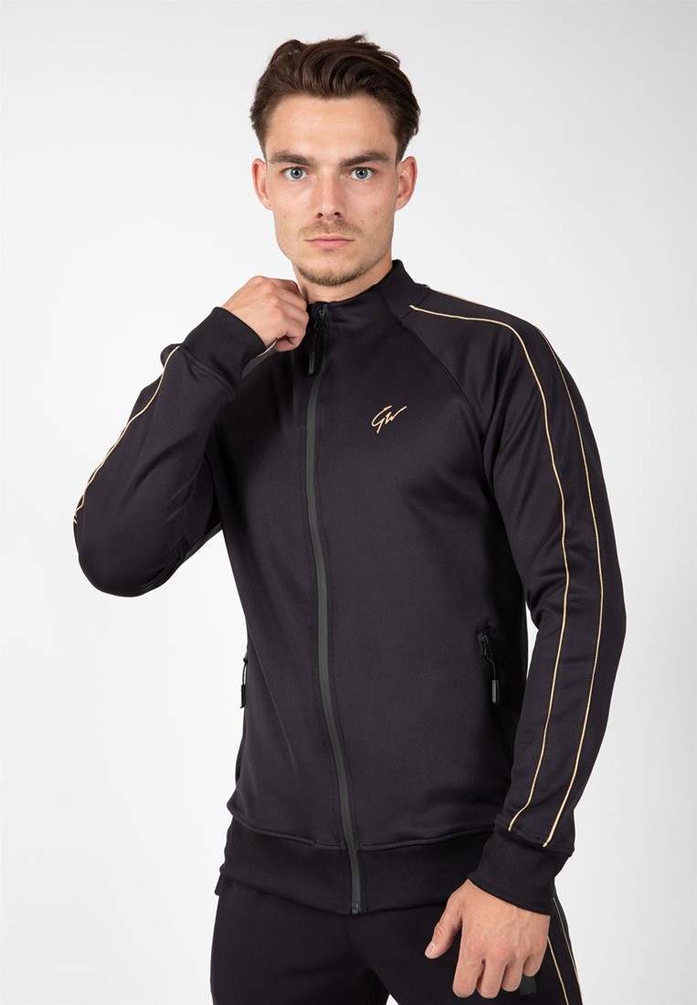 Wenden Track Jacket - Black/Gold - 4XL 