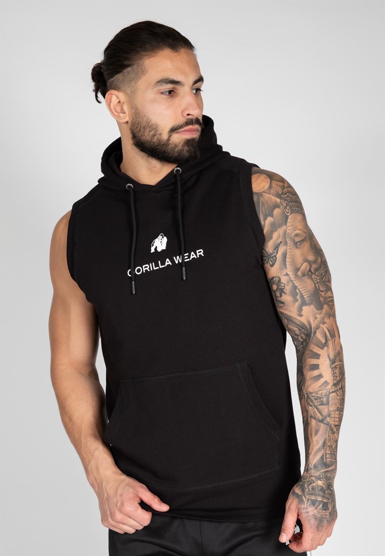 Lincoln Mouwloos Hoodie - Zwart Gorilla Wear