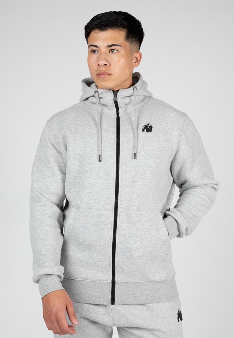 Kennewick Zipped Hoodie - Gray - 4XL Gorilla Wear
