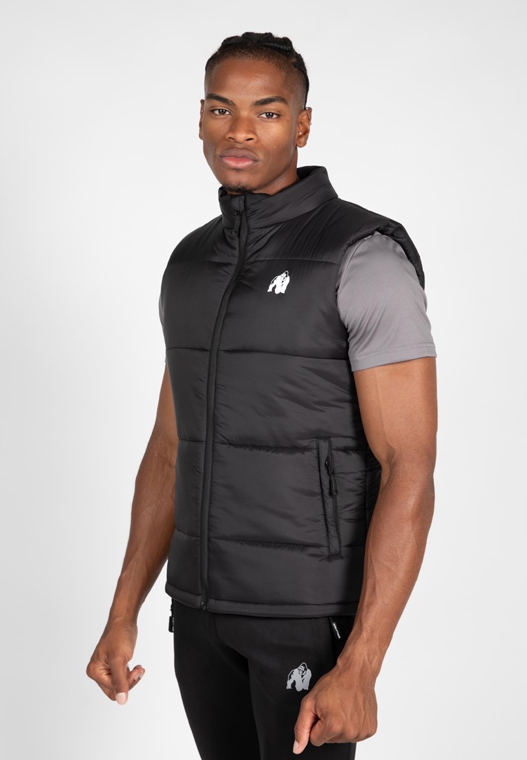 Gilet da cowboy nero e rosso per adulto