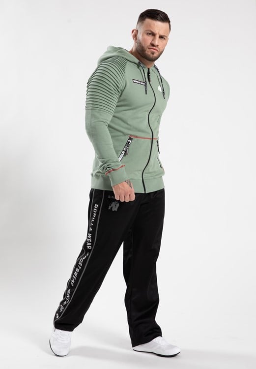Georgia Zipped Hoodie Green